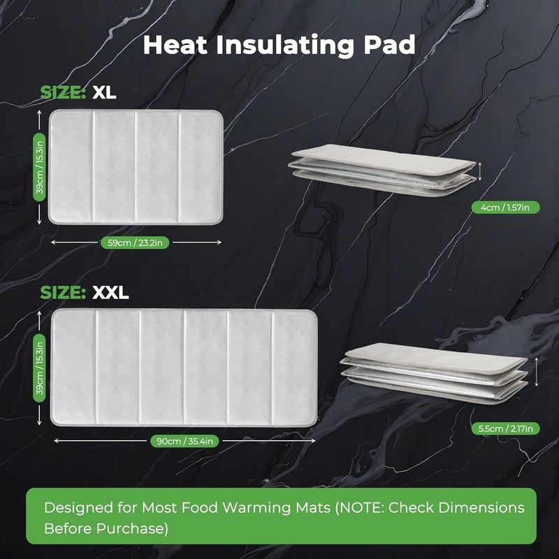 FYY Heat-Resistant Mat for Food Warming Mats - 23×15.4 inch Tables Protected, Up to 50% Temperature Block, Foldable and Space-Saving, Waterproof, Oil-Resistant (Not Include Food Warming Mat) - Image 2